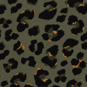 viscose jersey panter kaki groen