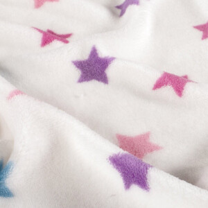 coral fleece bedrukt sterren wit