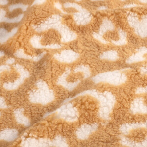sherpa fleece bedrukt panter terra roze