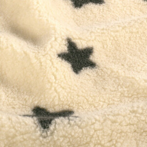 sherpa fleece bedrukt sterren beige