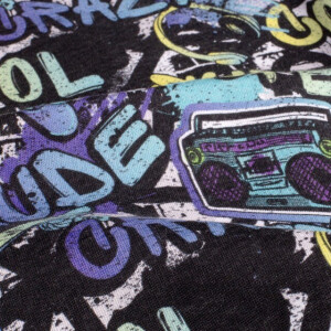 joggingstof digitaaldruk graffiti zwart