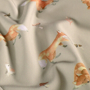 Softshell digitaaldruk vosjes beige