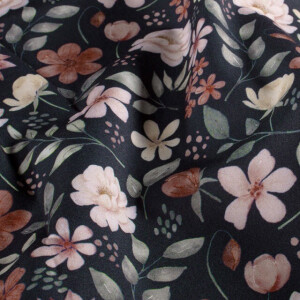 Softshell digitaaldruk bloemen marine