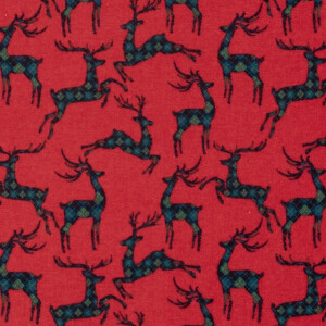 flanel kerst herten rood