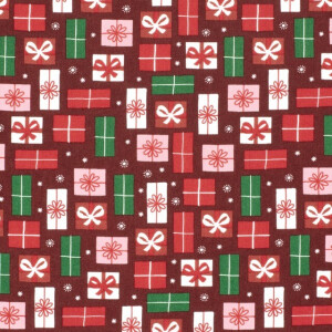 katoen poplin kerst kado's rood