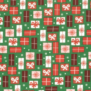 katoen poplin kerst kado's groen