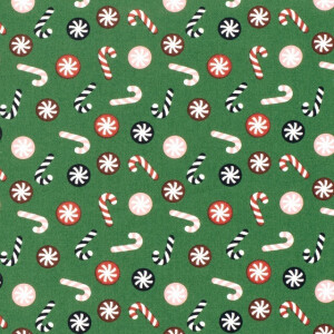 katoen poplin kerst snoep groen