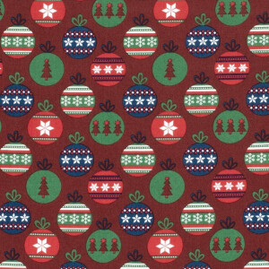 katoen poplin kerst ballen rood