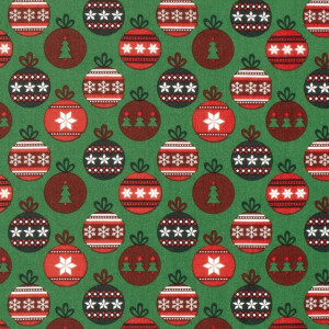 katoen poplin kerst ballen groen