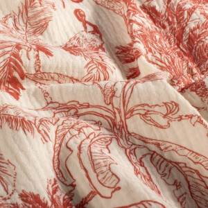 katoenen mousseline jungle rood