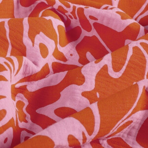 katoenen mousseline abstract rood