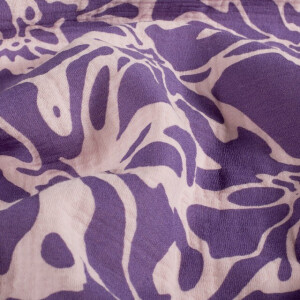 katoenen mousseline abstract lila