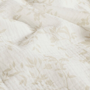 katoenen mousseline bloemen offwhite