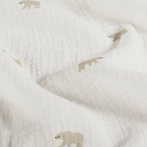 katoenen mousseline beren offwhite