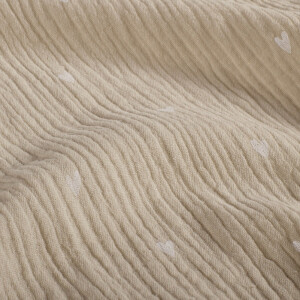 katoenen mousseline harten beige