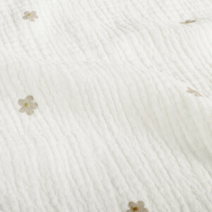 katoenen mousseline bloemen offwhite