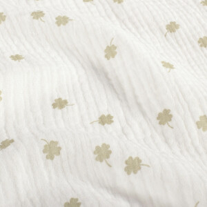 katoenen mousseline klaver offwhite