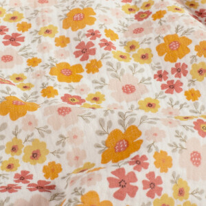 katoenen mousseline bloemen offwhite