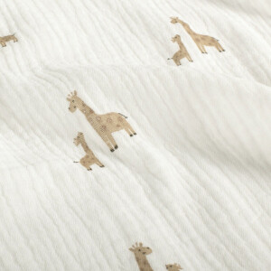 katoenen mousseline giraffen offwhite