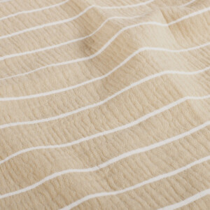 katoenen mousseline strepen offwhite/beige