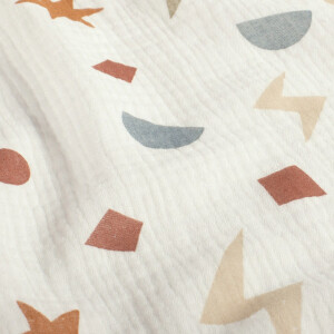 katoenen mousseline figuren offwhite
