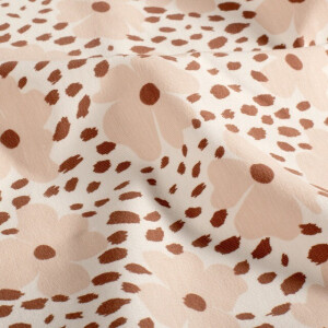 katoen tricot bloemen offwhite
