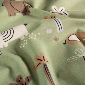 katoen tricot olifanten olijfgroen