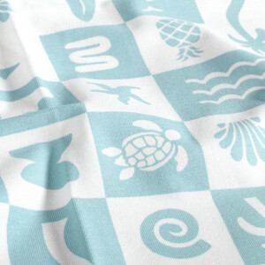 katoen tricot vakantie patchwork offwhite