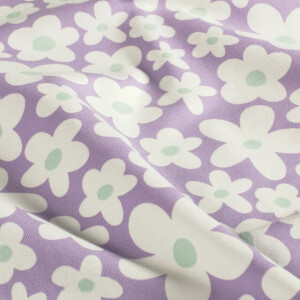 katoen tricot bloemen lavendel
