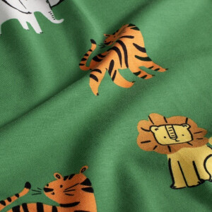 katoen tricot dieren groen