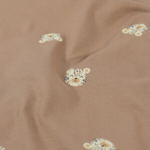 katoen tricot luipaarden camel