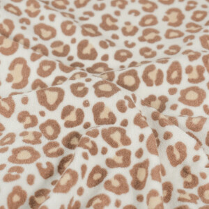 stretch badstof luipaard offwhite