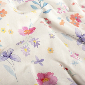 katoen tricot GOTS digitaaldruk bloemen offwhite