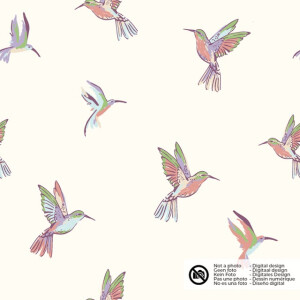 Katoen poplin vogels offwhite