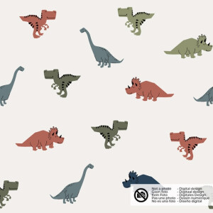 Katoen tricot dino's offwhite
