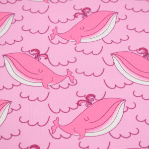 100x150 cm katoen tricot walvissen roze