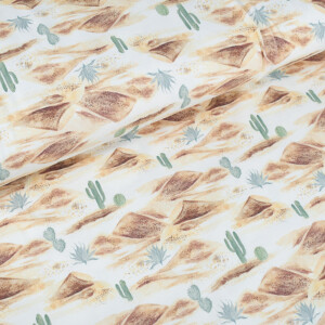100x150 cm katoen tricot digitaaldruk zandduinen offwhite Blooming Fabrics