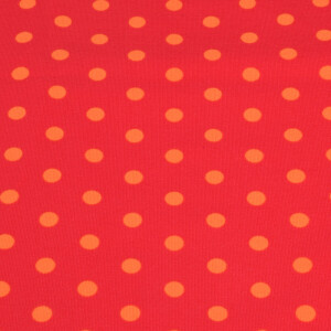 95x150 cm katoen tricot stippen rood/oranje