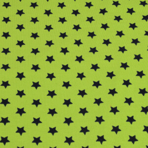 95x150 cm katoen tricot sterren zwart/groen