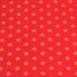 95x150 cm katoen tricot sterren rood/oranje