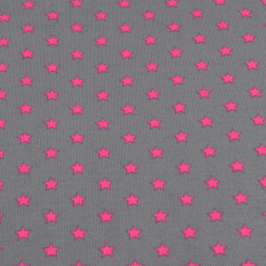 95x150 cm katoen tricot sterren roze/grijs