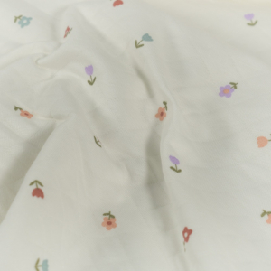 Stepp jersey gewatteerd bloemen offwhite