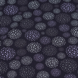 Katoen Tricot Abstracte bolletjes met puntjes zwart