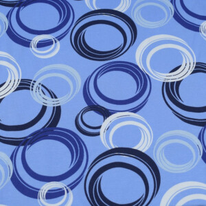 Katoen Tricot abstracte cirkels lichtblauw