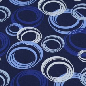 Katoen Tricot Abstracte circels donkerblauw