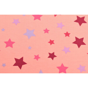 100x150 cm katoen tricot sterren roze