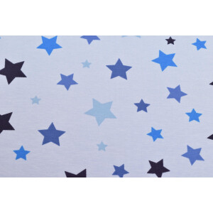 100x150 cm katoen tricot sterren lichtblauw