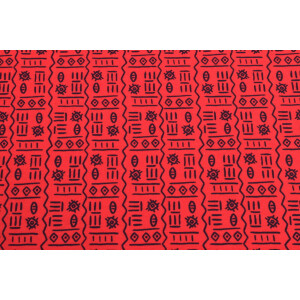 100x150 cm katoen tricot Egyptische tekens rood