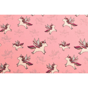 100x150 cm katoen tricot eenhoorns roze