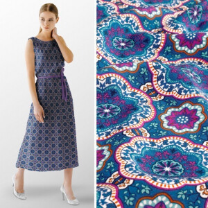 viscose poplin abstract kobalt